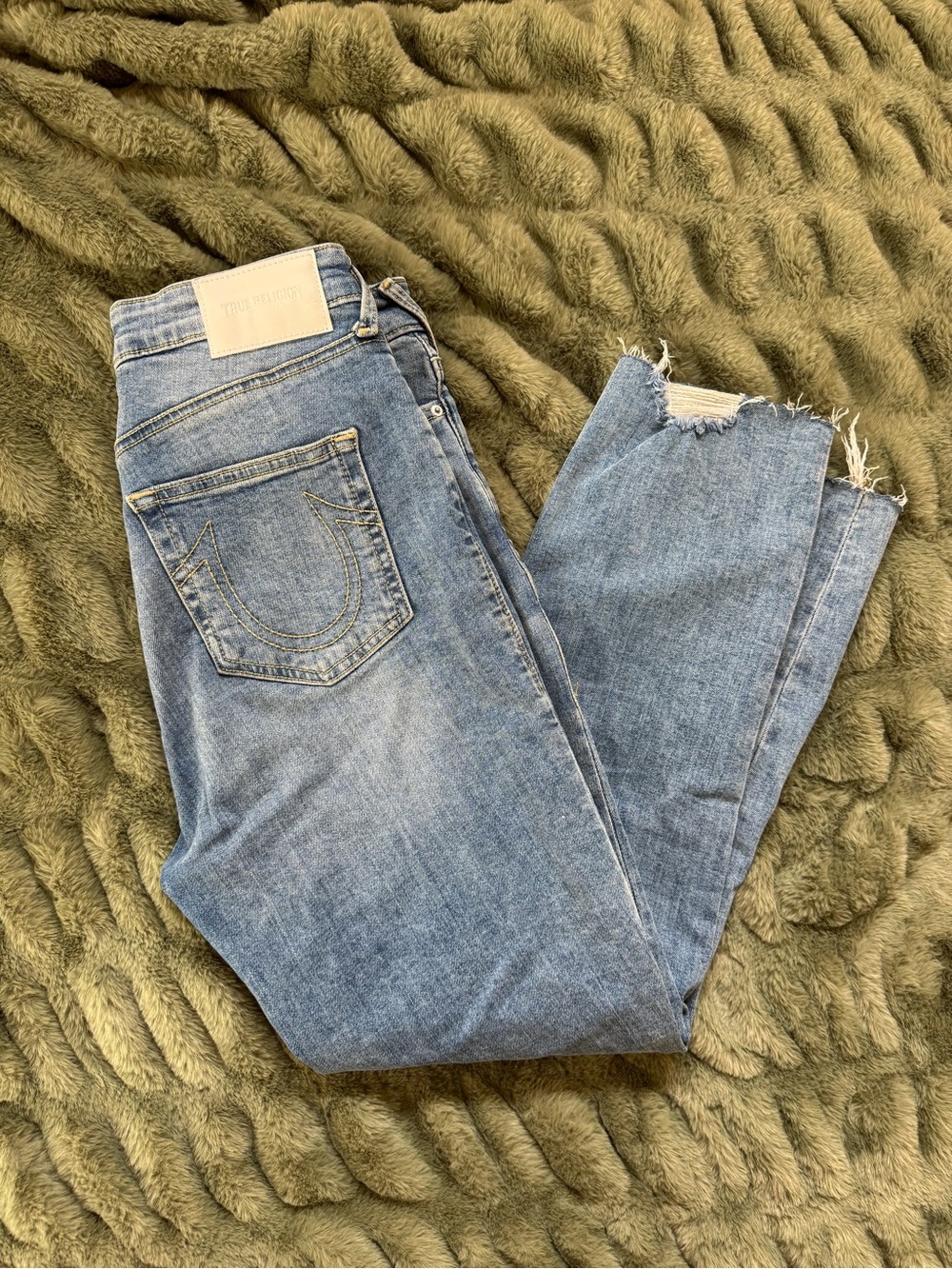 True Religion Starr Mid Rise Cropped Straight Jeans Size 29